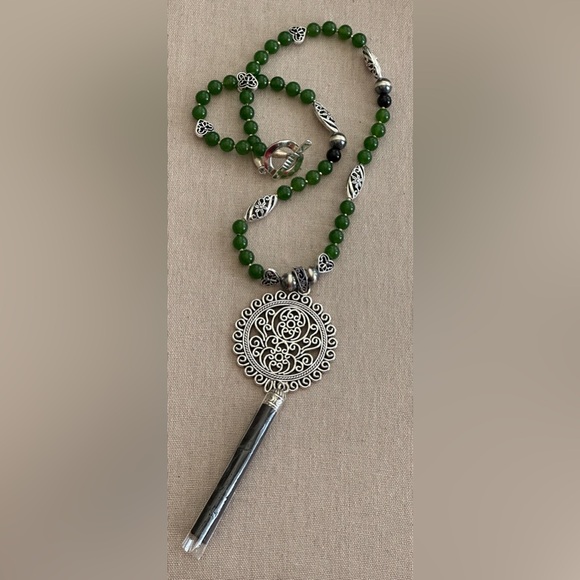 34 inch Agate Gemstone bead Necklace NWOT - Picture 4 of 14